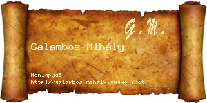 Galambos Mihály névjegykártya
