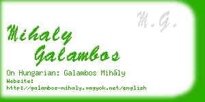 mihaly galambos business card